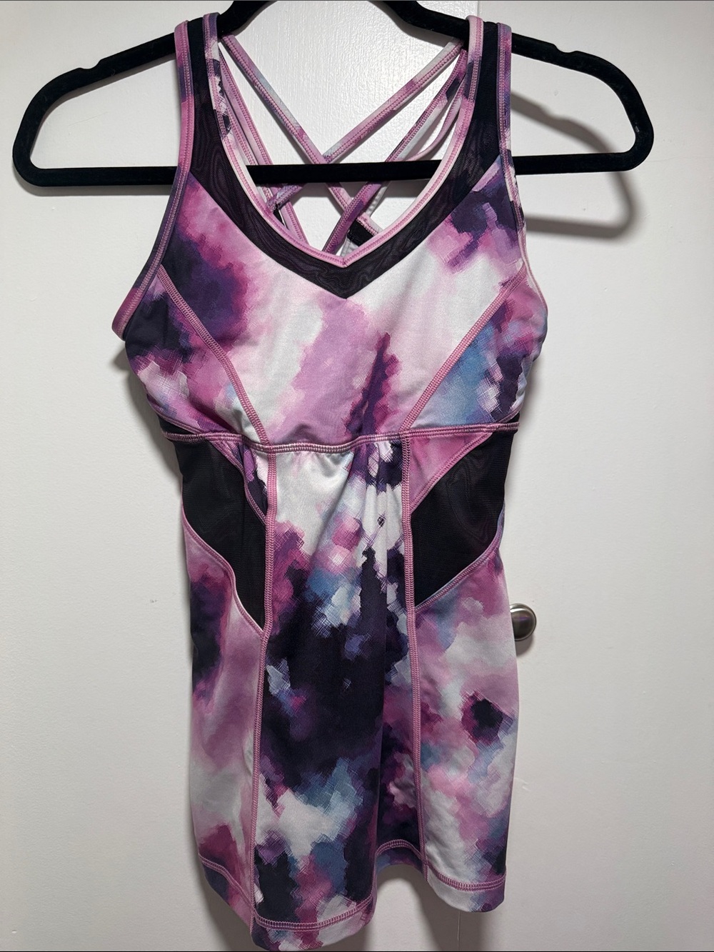 lululemon athletica Pink Purple Blue Watercolor Strappy Tank Top